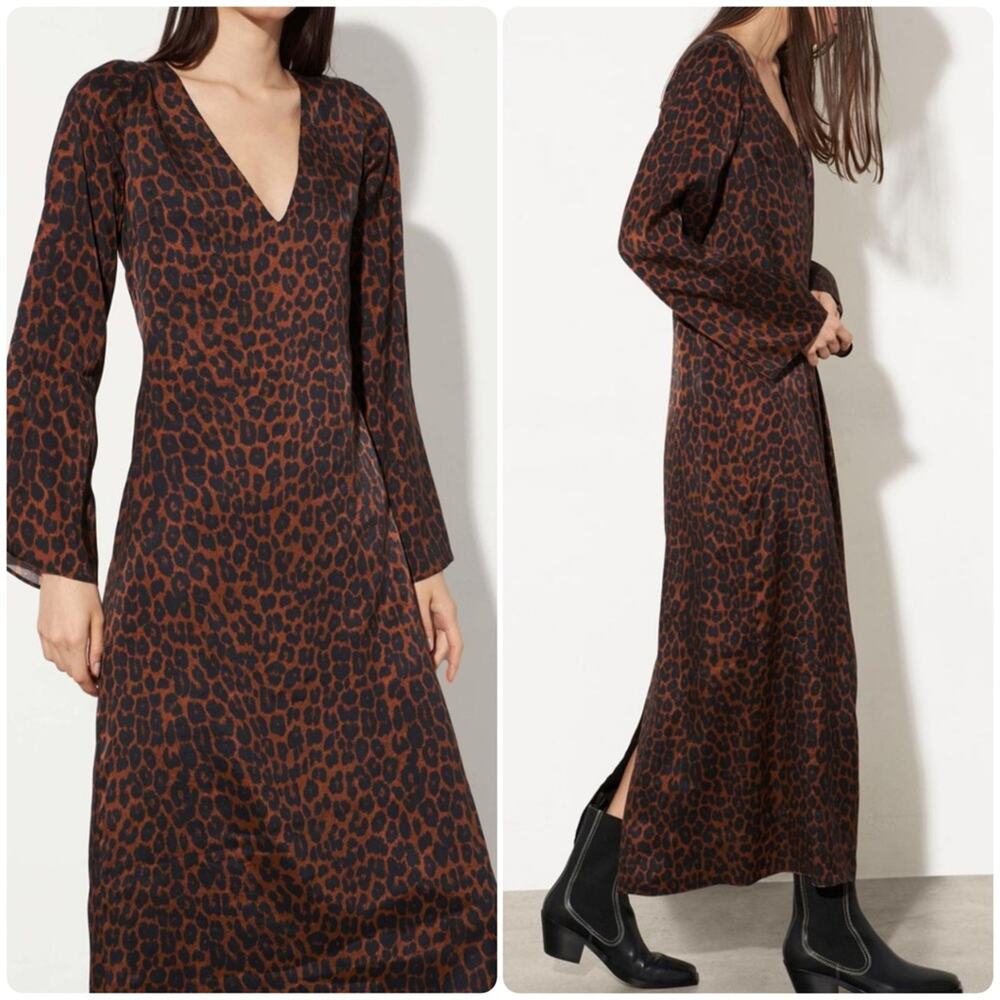 Mara Hoffman Naliyah Leopard Print Midi Dress
